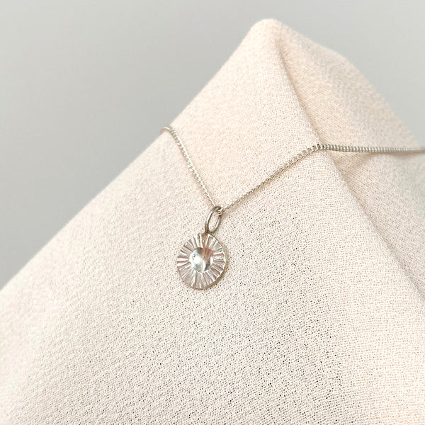 Silver sun necklace
