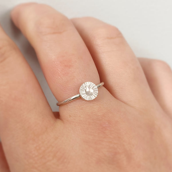 Silver sun ring