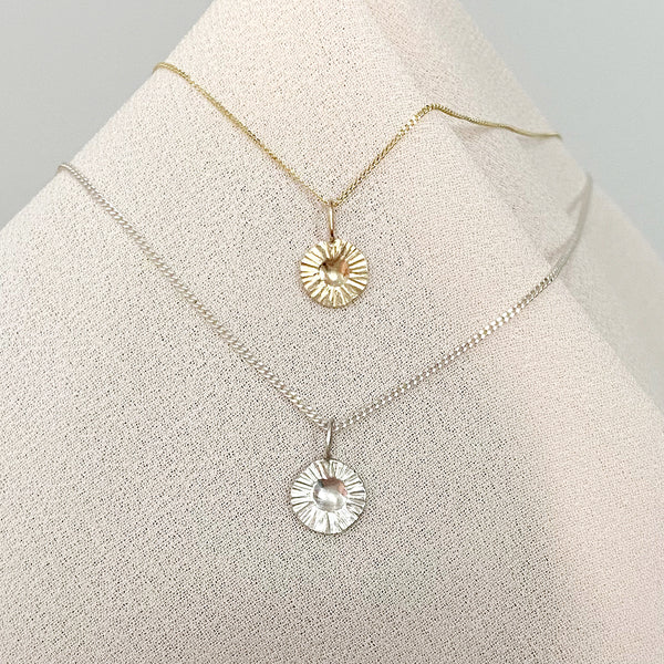 Silver sun necklace