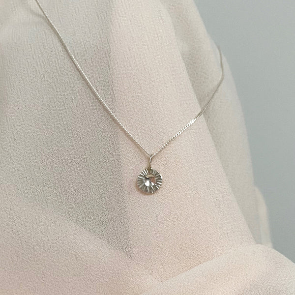 Silver sun necklace
