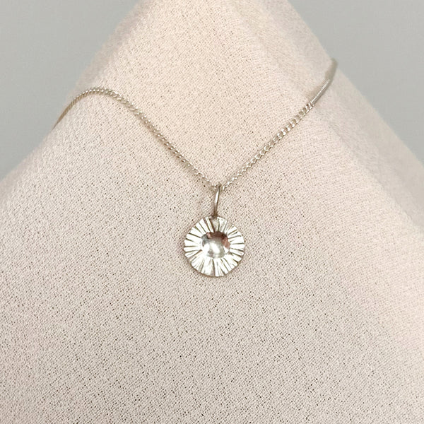 Silver sun necklace