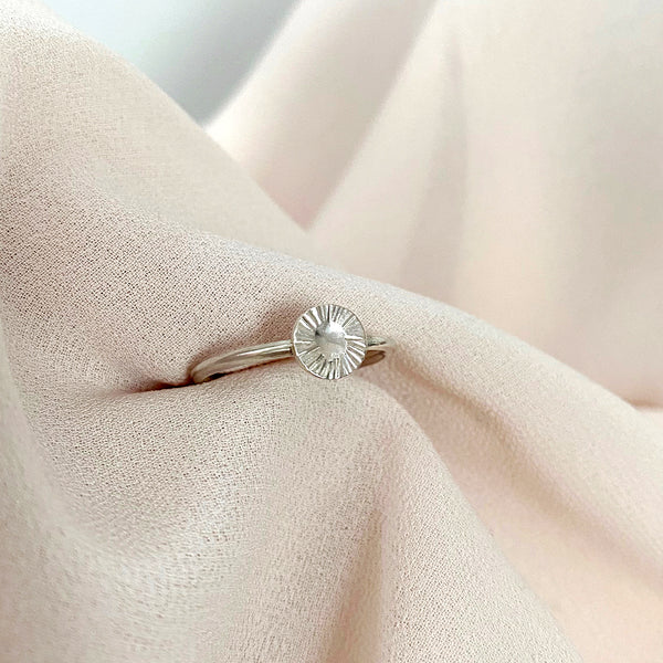 Silver sun ring
