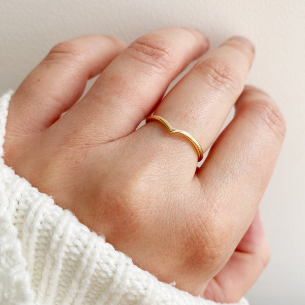 9ct Gold Wishbone ring