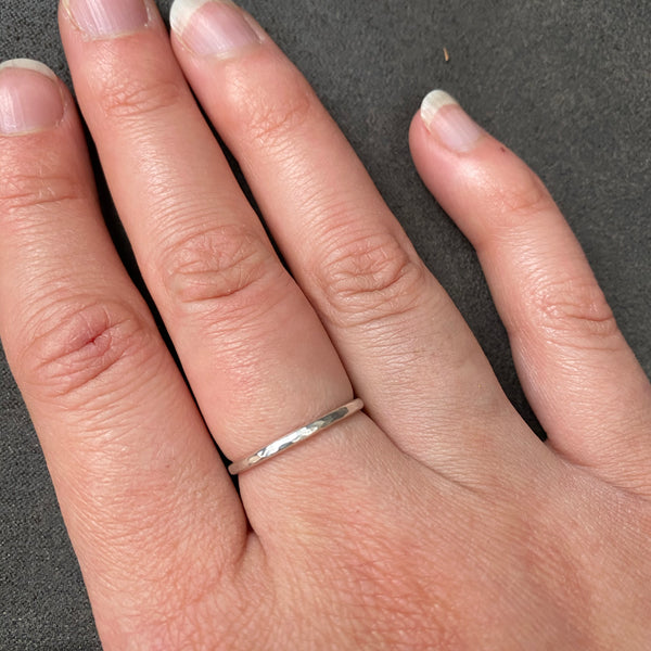 Cicee hammered silver stacking ring