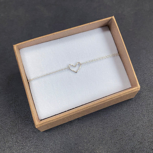 cicee hammered heart double strand bracelet