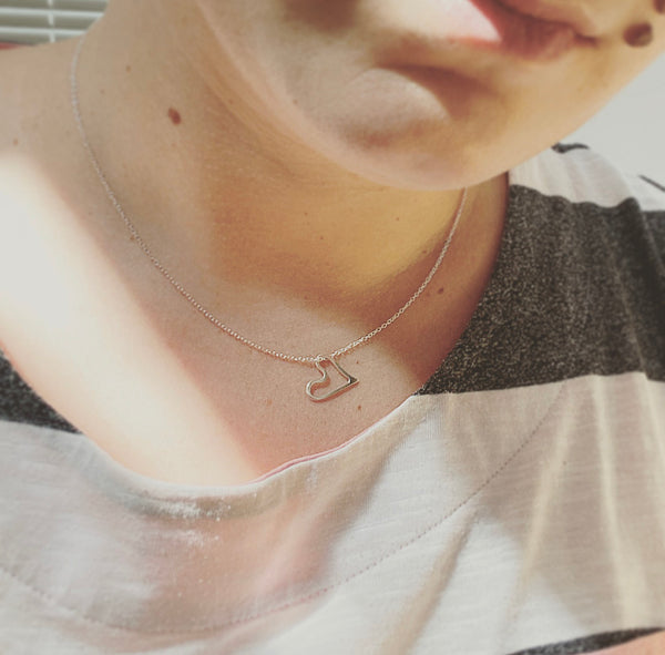 Cicee hammered eco silver heart necklace