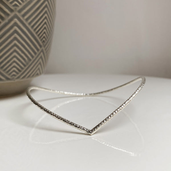 The Cicee Wishbone Bangle, Textured