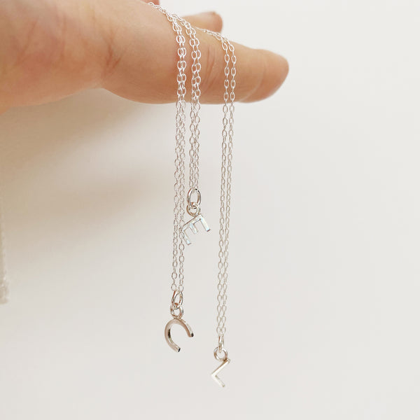 Cicee silver initial necklaces