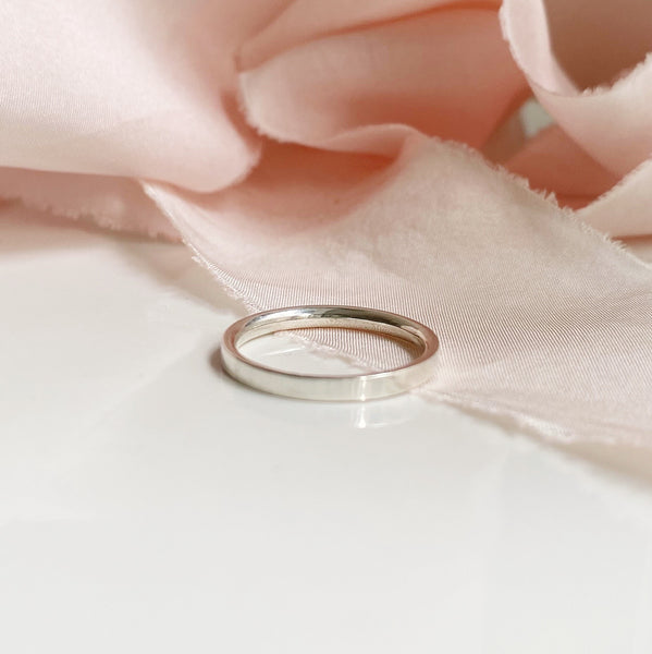 Cicee slim silver wedding band