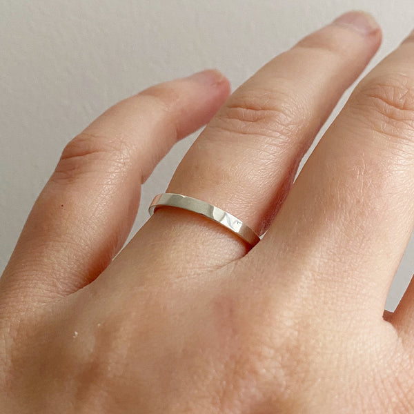 Cicee slim silver wedding band