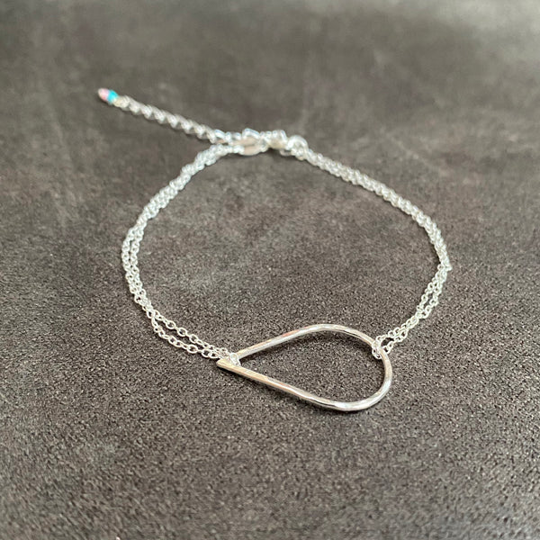cicee teardrop hammered double strand bracelet