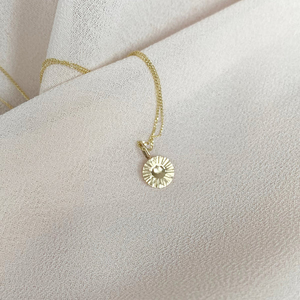 9ct gold sun necklace