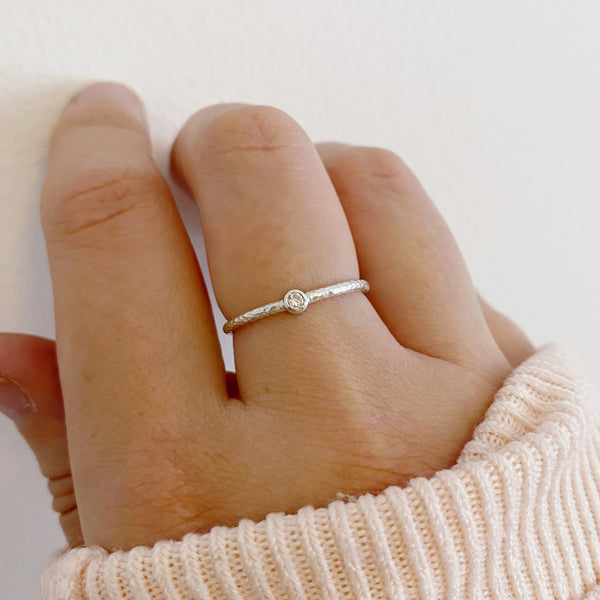 Cicee moissanite simplicity silver ring