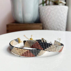 Autumn leaves bead bracelet - available in gold and silver options