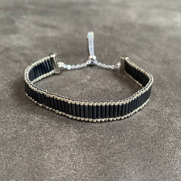Cicee beadloom bracelets bead bar gunmetal and silver 