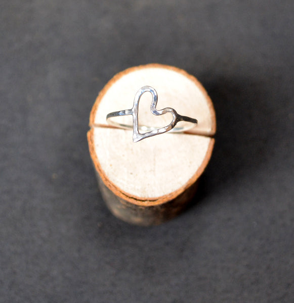 Cicee Creative | Hammered Eco Silver Heart Ring